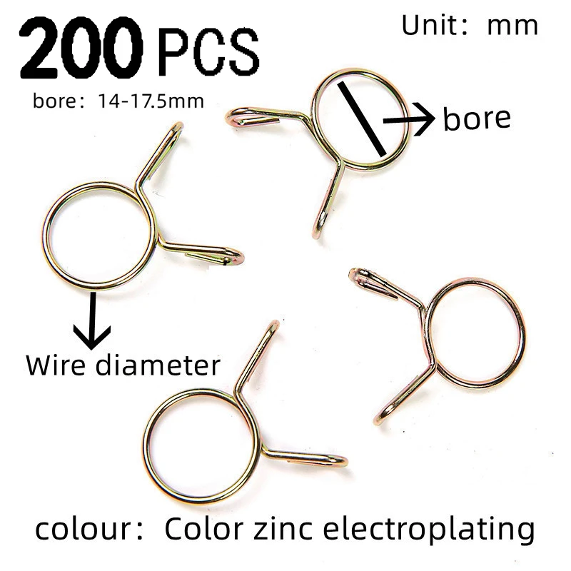 200 Pieces/Bag 14 17.5mm Metal Clamp Spring Pipe Clamp Hand Held