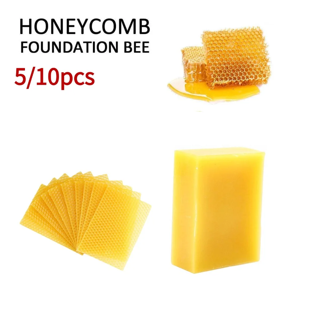 Yellow Honeycomb Foundation Bee Hive Wax Frames Base Sheets Frames Honey Beeswax Sheets Beekeeping Equipment