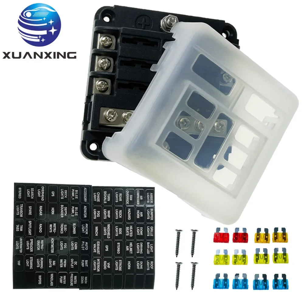 Busbar Black Busbar Block Con Coperchio 12V-36V 6 Vie M6 Corrente 250A Per Rv Yacht