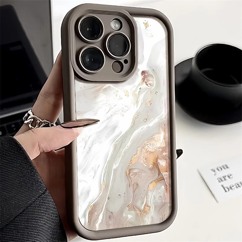 Marble Pattern Candy Color TPU Soft Phone Case Cover