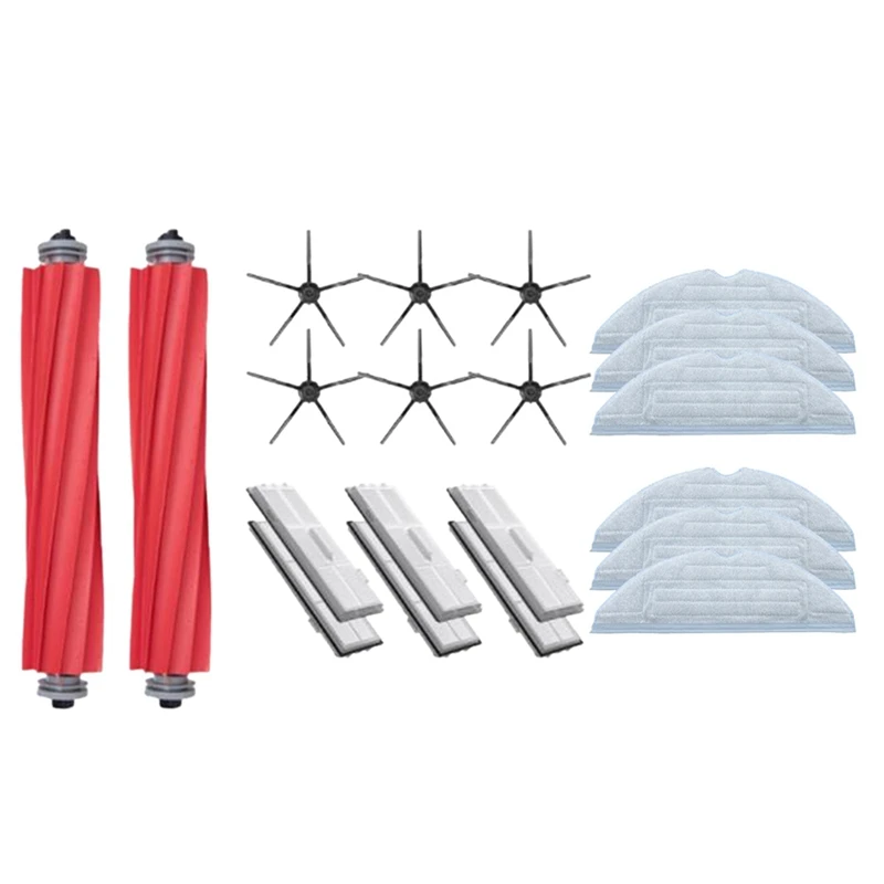 

Сменные детали для очистки 20 шт., основная щетка, насадка на швабру, моющийся фильтр НЕРА, боковая щетка для Xiaomi Roborock S7, T7S Plus