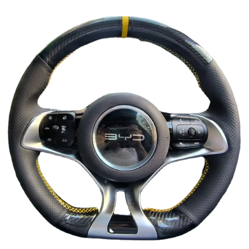 

For BYD ATTO3 SEAL Dolphin Han Song Pro Yuan Qin Plus Destroyer Tang DMi Customized leather suede hand sewn steering wheel cover