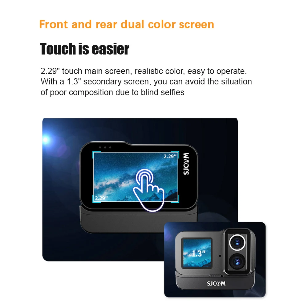 SJCAM SJ20 액션 카메라, 4K 울트라 HD 20MP 스포츠 카메라, 2.0 인치 터치 컨트롤 스크린, 40m 방수, 카메라 충전 그립 포함