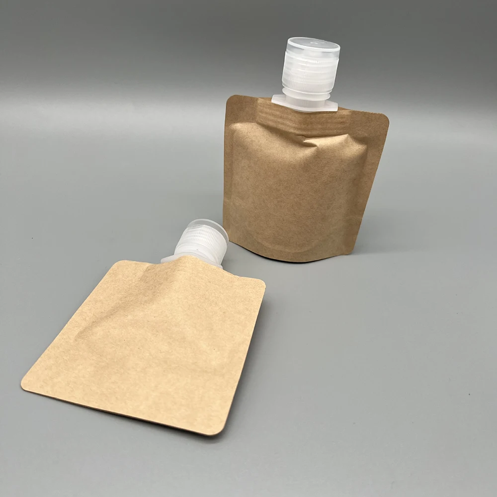 

30 мл 50 шт. мини Крафтовая бумага носик пакет на присоске косметический крем лосьон для тела одноразовый отдельный пакет