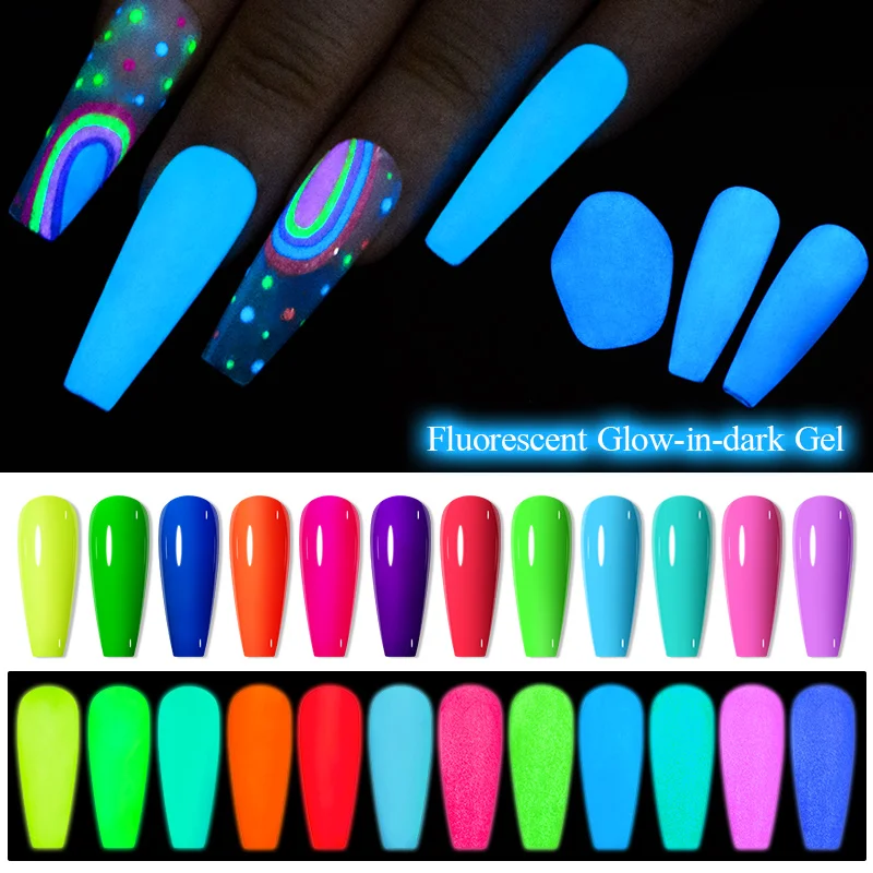 Fluorescent Glowindark Gel Nail Polish Semi Permanent Neon Luminous