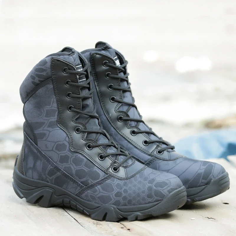 Trekking Hiking Outdoor Shoes Men Camo Waterproof Climbing Camping Sport Sneakers Military Tactical Army Boots