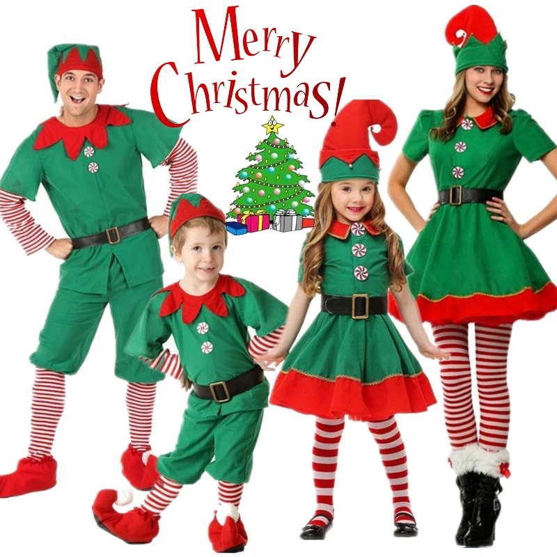 Christmas Elf Cosplay Costume Green Dress for Women