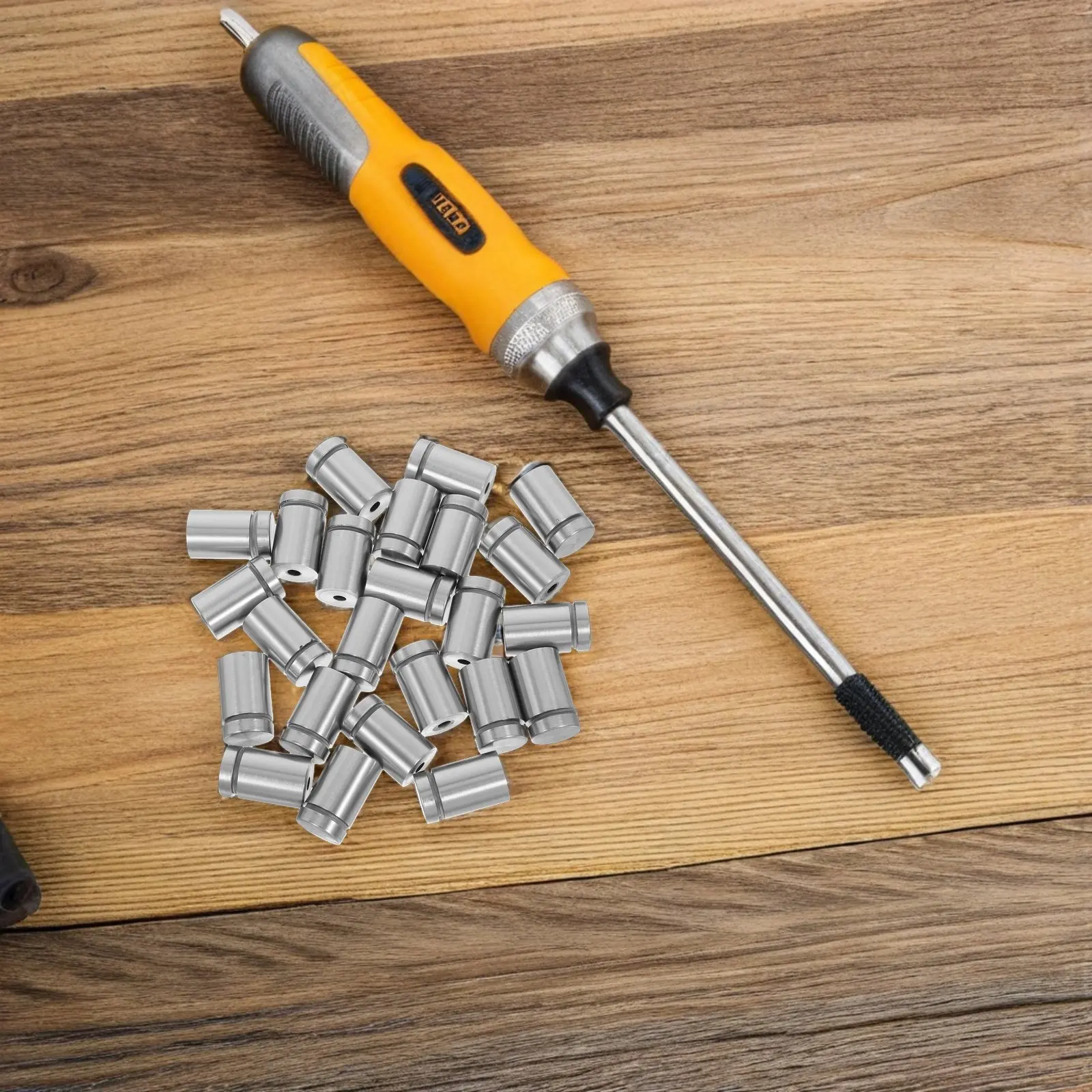 24Pcs 스테인레스 스틸 스탠드오프 나사 광고 표지판 마운트 벽 유리 아크릴 나무 표면 디스플레이 보드 아트