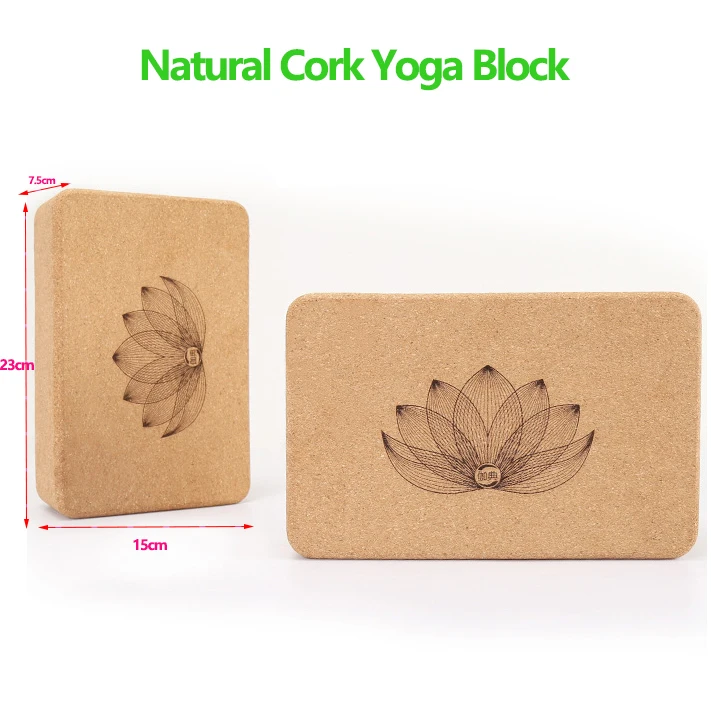 Home Gym Fitness Natural Cork Yoga Block Water Lilies Body Shaping Yoga Brick Environment Tasteless Fitness Auxiliary Brick