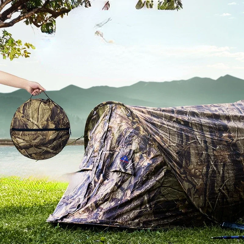 Playking Camouflage Pop Up Tent Portable Automatic 1 Person Single Layer Ultralight Easy To Carry Small Bag