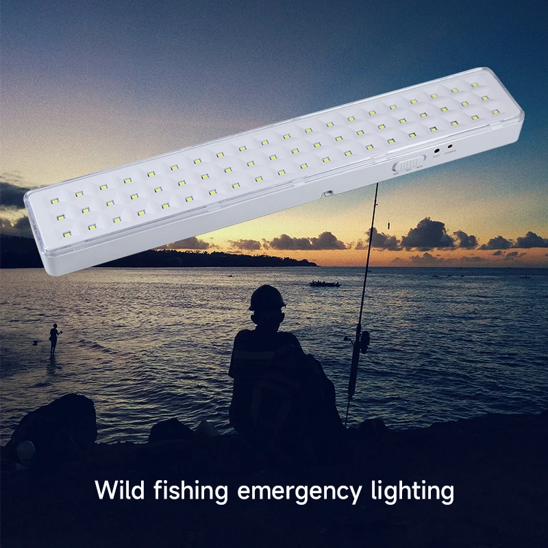LED Emergency Light Rechargeable Fire Light 2 Modes Portable Wall Mounted Super Bright Evacuation for Power Outage Use