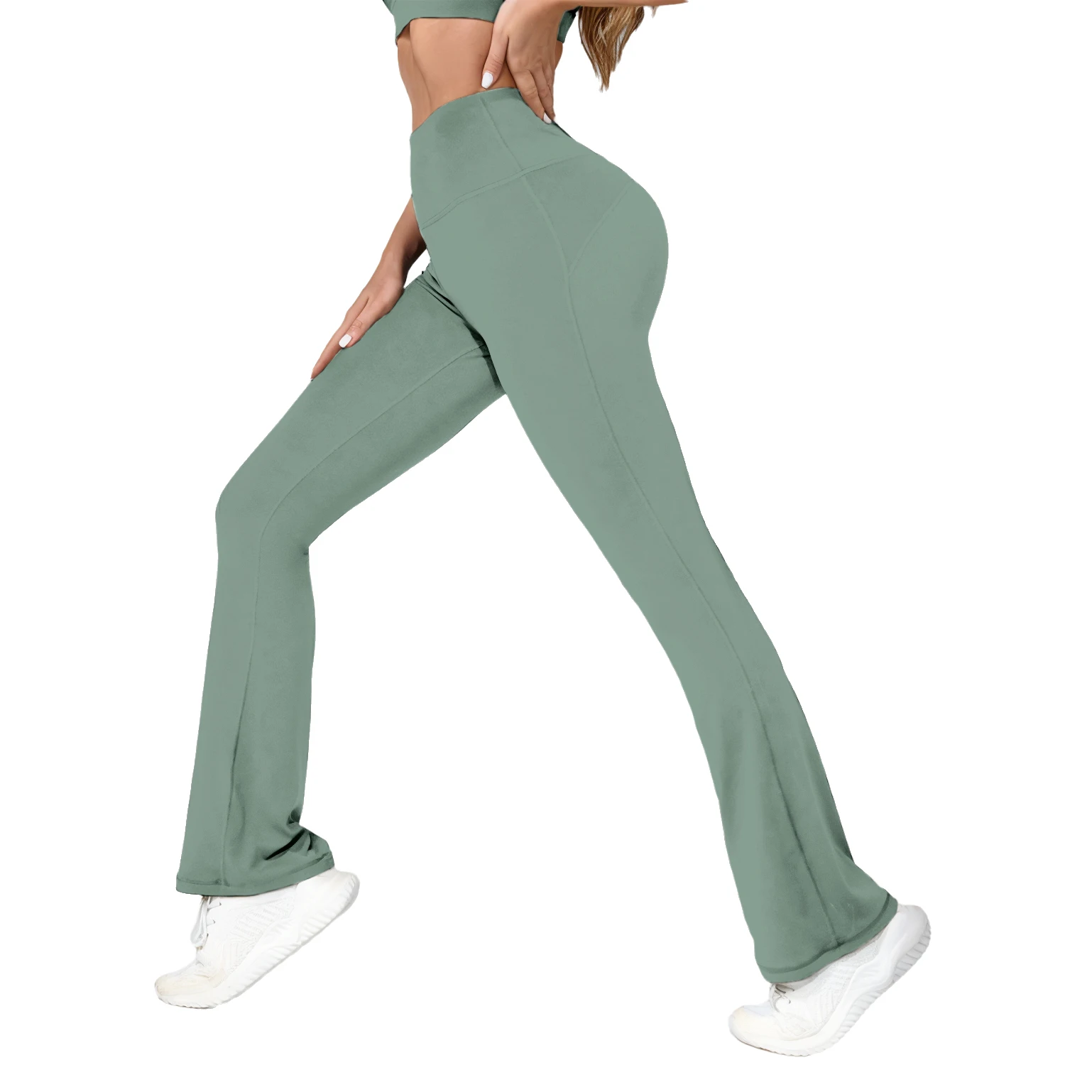 CATHSNNA Women's Flare Leggings High Waist Seamless Flare Yoga Pants with Tummy Control Bell Bottom Leggings