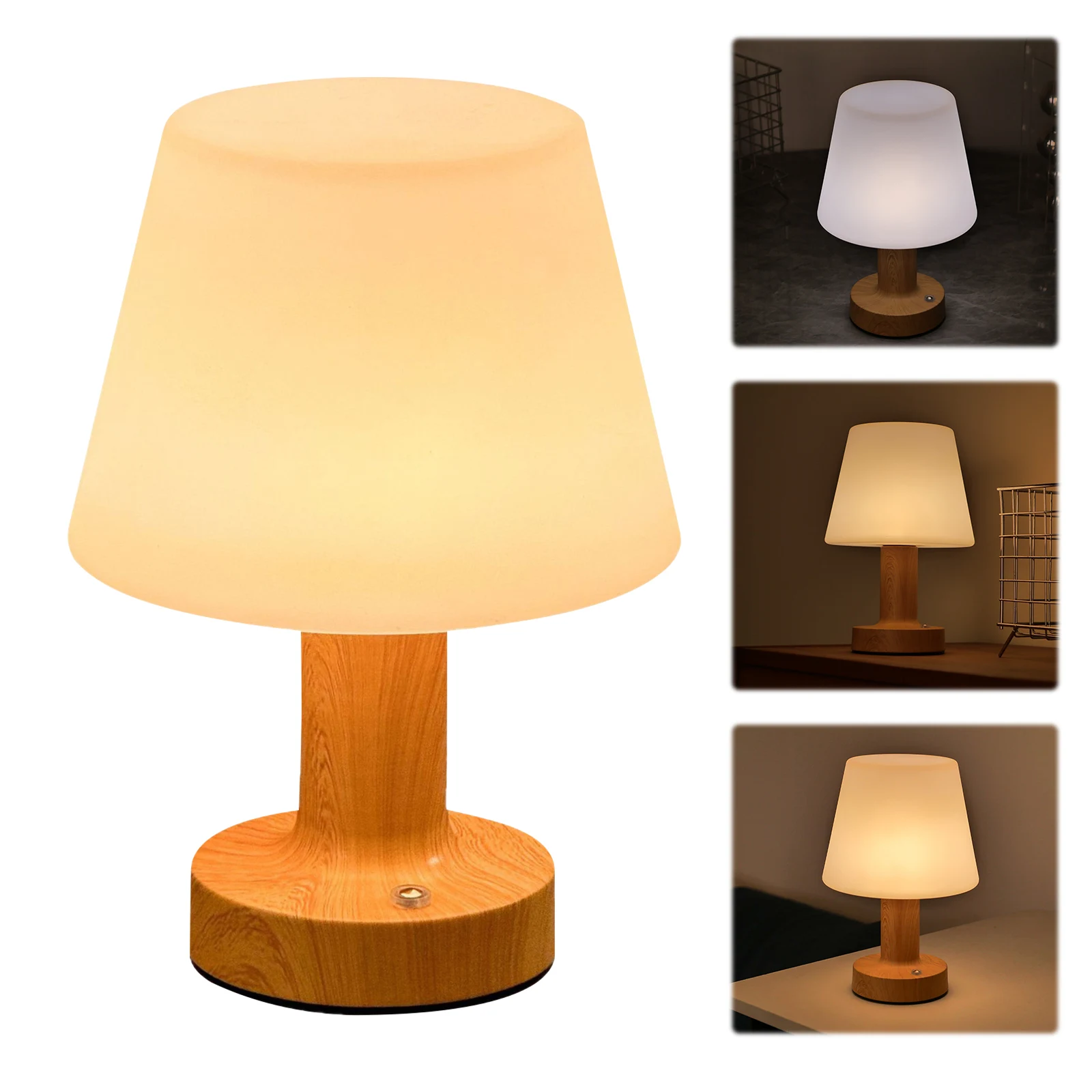 Retro Mushroom LED Table Lamp USB Rechargeable LED Night Light Touch Sensor Light for Coffee Bar Bedroom Home Decor