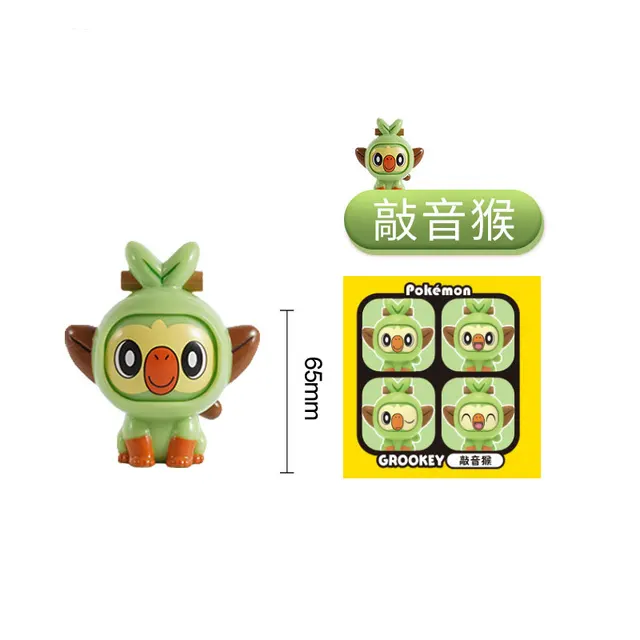 12 Style Pokemon Anime Figures Toys Variable Face Model Pikachu Charmander Squirtle Bulbasaur For Children Birthday Gifts Kawaii Grookey
