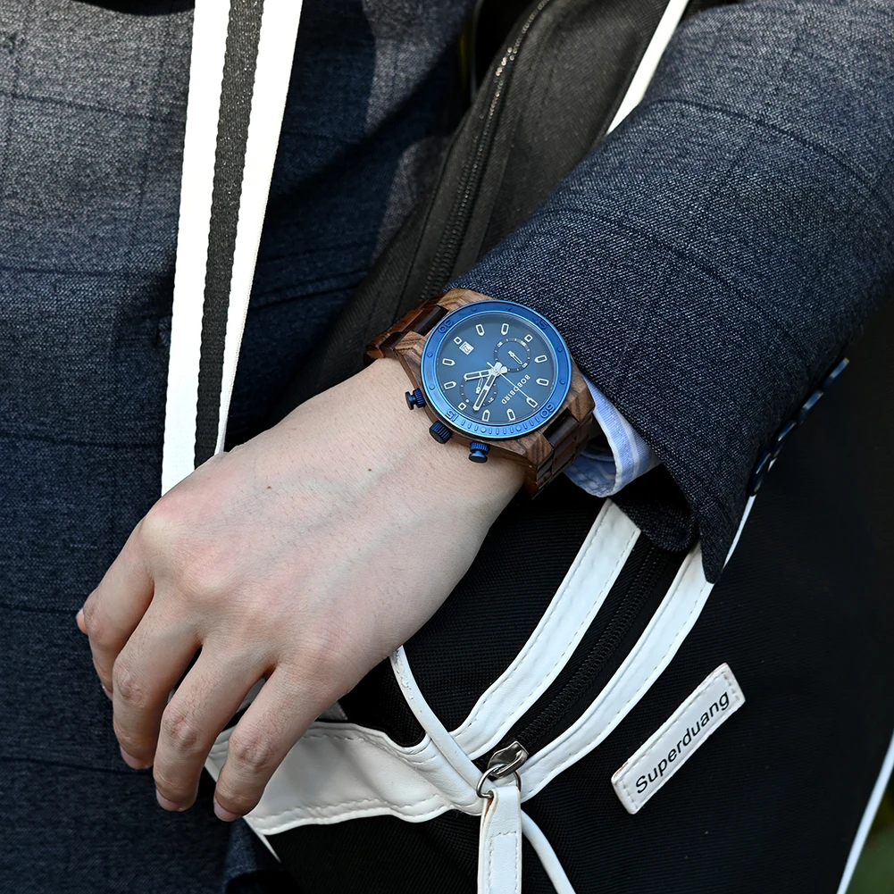 Luxury Wooden Watch BOBO BIRD Men's Watch Quartz Wirstwatches Chronograph Date Display Timepieces Male Customized Gift Dropship