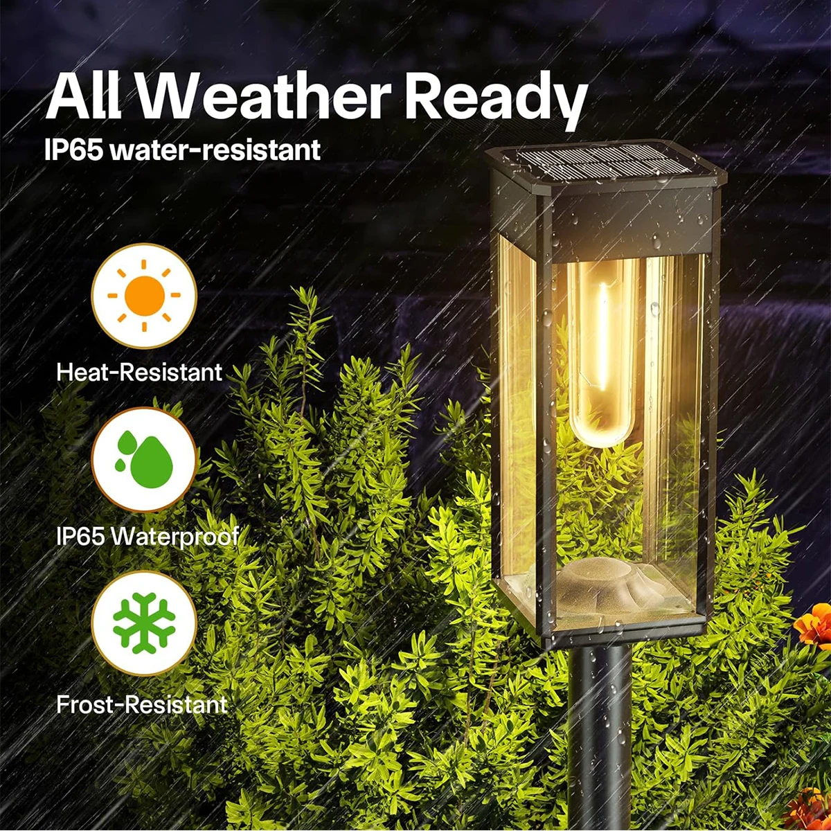 4pcs Solar Pathway Lights Outdoor Bright Solar Lights Outdoor Garden Powered Landscape Lighting For Yard