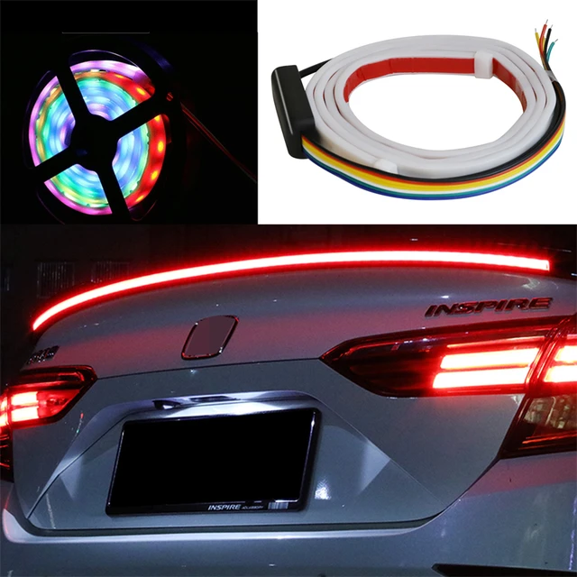 Luci di striscia a LED per esterni flessibili per auto da 1.2M luci di coda  per indicatori di direzione di marcia diurna impermeabili luce targa per  auto DC12V