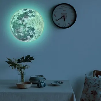 Large Moon Fluorescent Wall Sticker 5-20cm Removable Glow In The Dark Sticker Wall Sticker Kids Room Decoration Home Decor