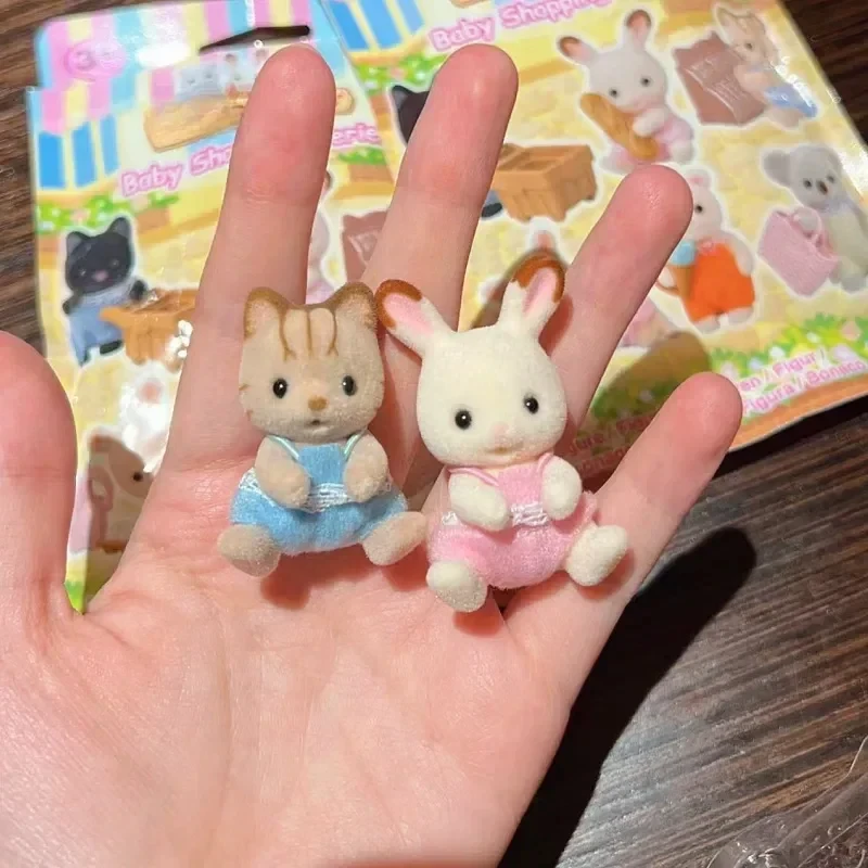 Baby Doll Figures Hot Original Sylvanian Families Model toys Baby Mini Figure Room Dress Up Cute Box Cake Lucky Bag Doll Birthday Children Gifts