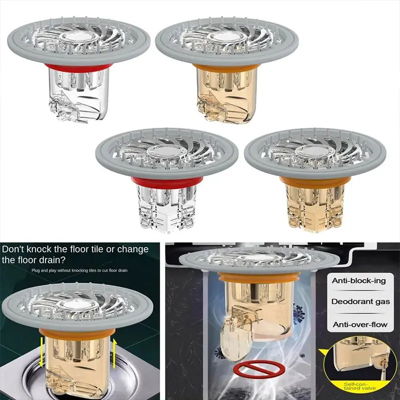 

New Creative Floor Drain Anti Odor Removable Sewer Strainer Plug Insect Prevention Colander Basin Drain Filter