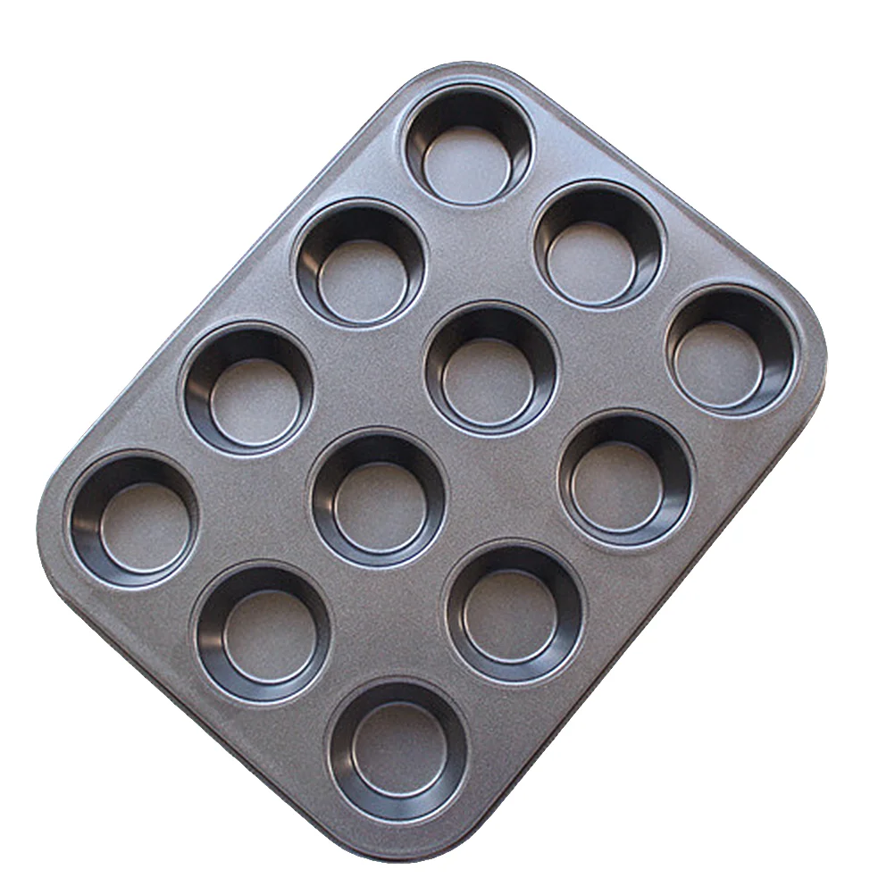 

Muffin Pan Non Stick 12 Steel Cupcake Bread Tin Candy Mold Baking Dishes for Oven