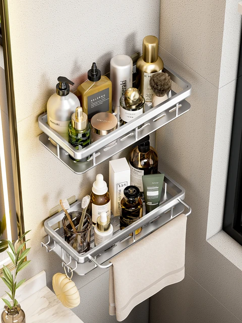 Perforated free bathroom storage rack, bathroom rack, bathroom restroom  sink, wall mounted storage rack - AliExpress