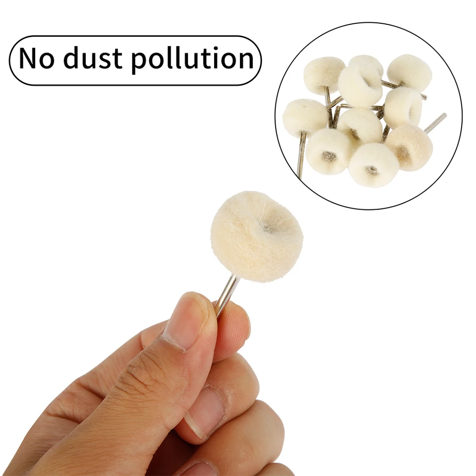 Cepillo Abrasivo Para Pulir Lana Con Vástago 3 Mm Herramienta Pulido (5