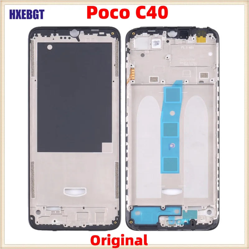 Original New For Xiaomi Poco C40 Lcd Front Frame Housing Middle Frame Bezel Plate Smartphone  Repair Parts