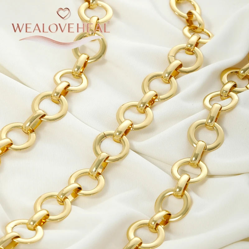 Schlaufenkette aus 18 Karat vergoldetem Metall, DIY-Handarbeitszubehör für die Herstellung von Halsketten und Armbändern, Zubehör, Schmuckmaterialien – Detail 20