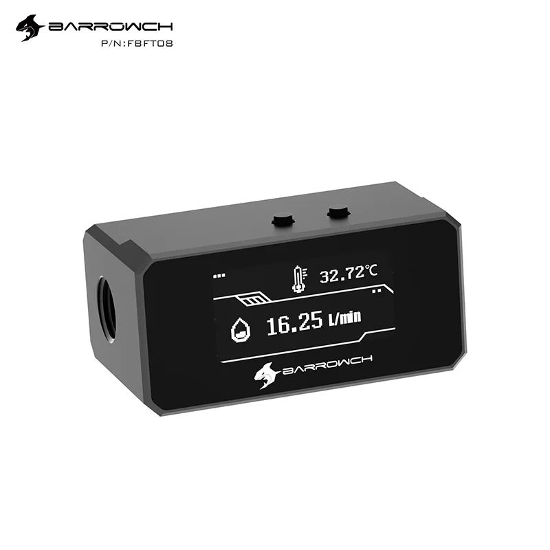 Barrowch-medidor de Temperatura de Fluxo em Tempo Real Sistema de Refrigeração de Água Display Digital Oled Alarme de Monitoramento de Temperatura Fbft08 - Imagem 3