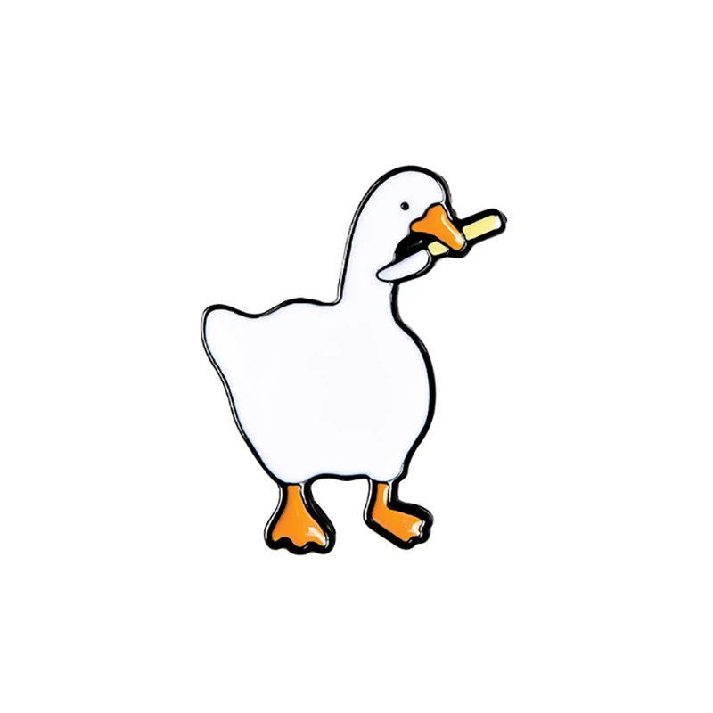 Funny-Cartoon-Goose-Enamel-Pins-White-Goose-With-Knife-Badge-Cute-Duck ...
