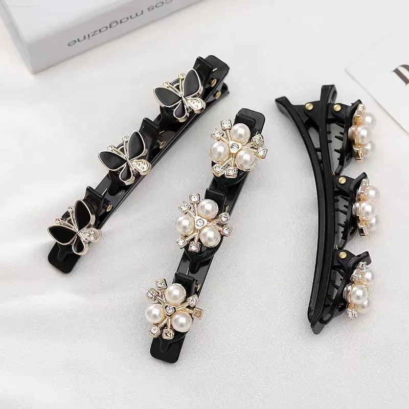 Women Elegant Hair Pins Double Layer Braided Butterfly Hairpin Hair Hoop Broken Korean Fixed Headbands Hairpin Hair Accessories
