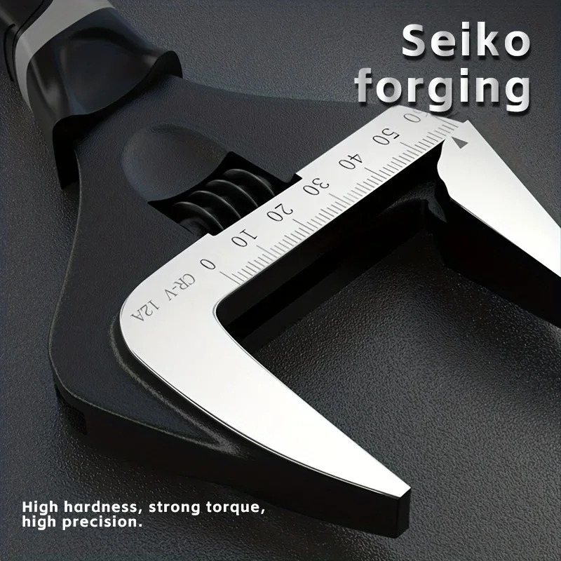 6/8 inch Multi-functional Adjustable Wrench Chromium Vanadium Steel Live Mouth Short Handle Heavy-Duty Wrench Household Tools 5
