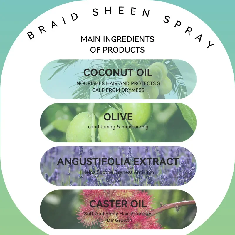 Hair Care Styling Lightweight Hydrating Nourishing and Anti Itching Braid Sheen Spray Hair Mousse curly hair mousse