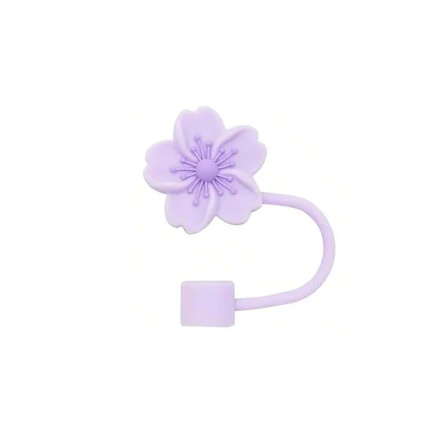 Begonia Flower Reusable Silicone Straw Topper - Dust-Proof Cap