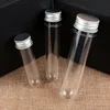 1X lab 30/40/60/80/100ml PET test tube bottle transparent cylindrical plastic refillable bottle for Mask candy data line jars 4