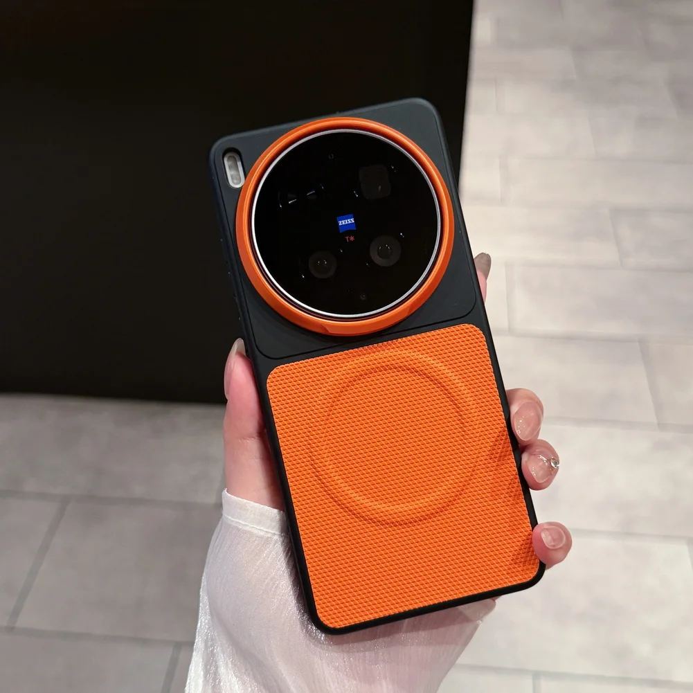 Grid Texture Anti-Slip Shockproof Phone Case with Raised Camera Bezel