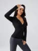 Women's Slim-Fit Hooded Sweatshirt - 2025 New Spring & Autumn Style, Waist-Cinched Yoga Activewear with Elegant Vibe 5