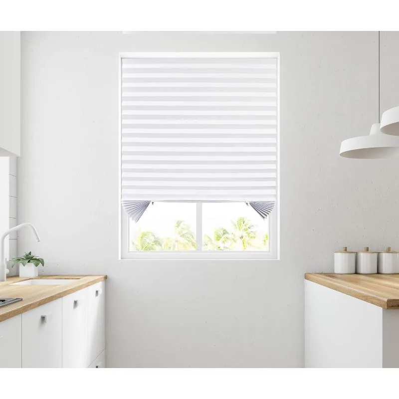 Pleated Window Paper Shades Light Filtering Blinds White 36" x 69" (Pack of 6 Temporary Blinds),MT1050 2