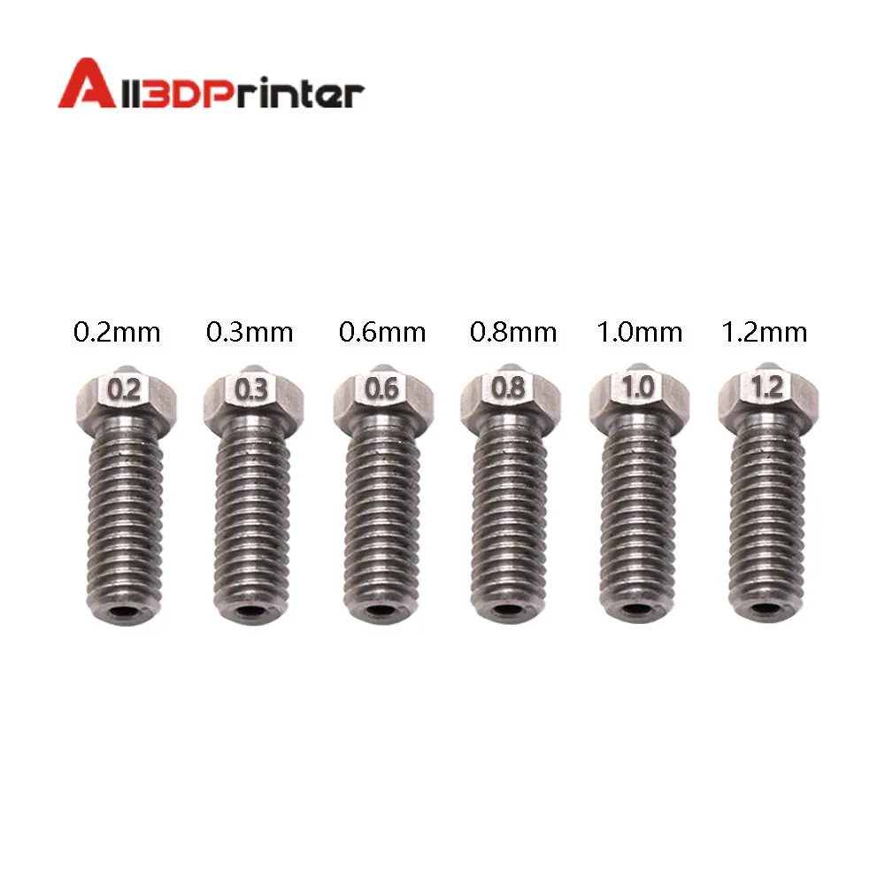 Artilharia-sidewinder x1 x2 Genius Volcano Brass Nozzle Impressora 3d Bico de Aço Inoxidável 0.2 mm 0.3 mm 0.4 mm 0.5 mm 0.6 mm 0.8 mm 1.0 mm - Imagem 3