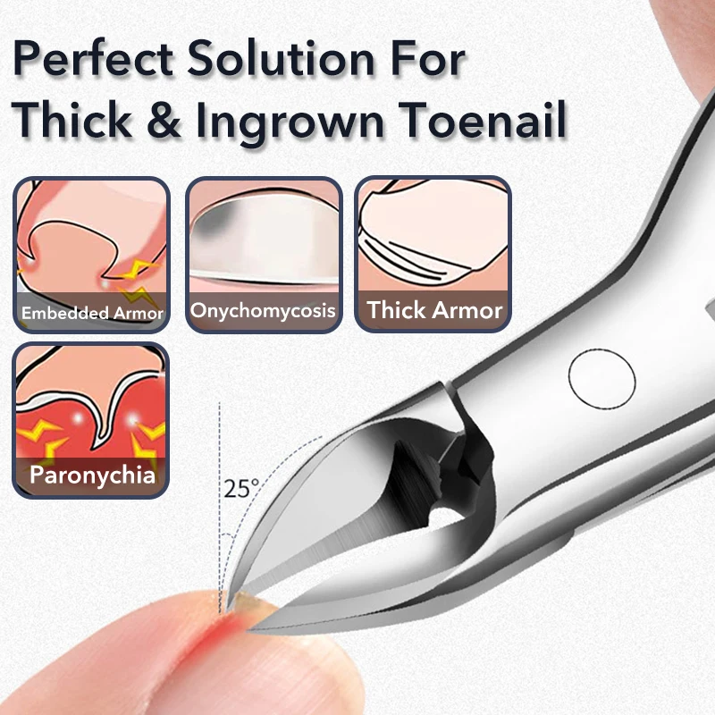Thick Nail Clippers Ingrown Toenail Nipper Pedicure Cutter Onychomycosis Trimmer Professional Plier Manicure Tool 1Pcs toe nail clipper nail clippers