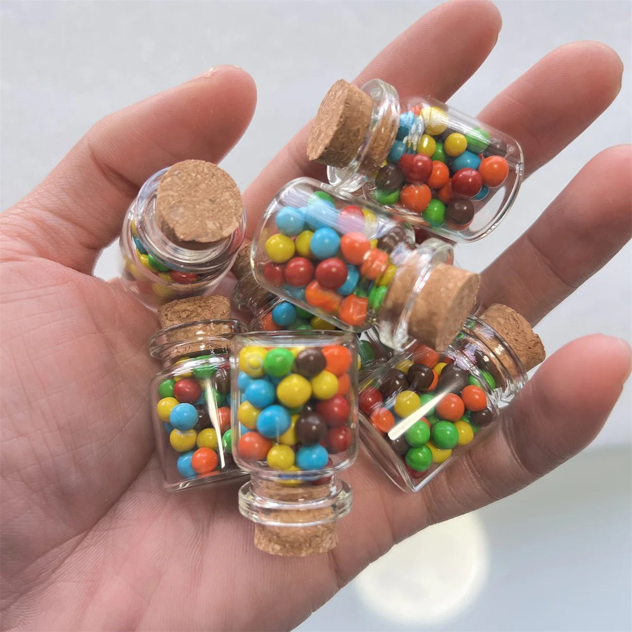 Wholesale 50/105 pcs/lot Decorative Small Glass Bottles  5ml Glass tube Cork Stopper Crafts Jars Mini  Bottles Wishing Gift 5
