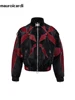 Mauroicardi Spring Autumn Cool Handsome Crocodile Print Patchwork Pu Leather Jacket Men Color Block Luxury Designer Clothes 2024 3