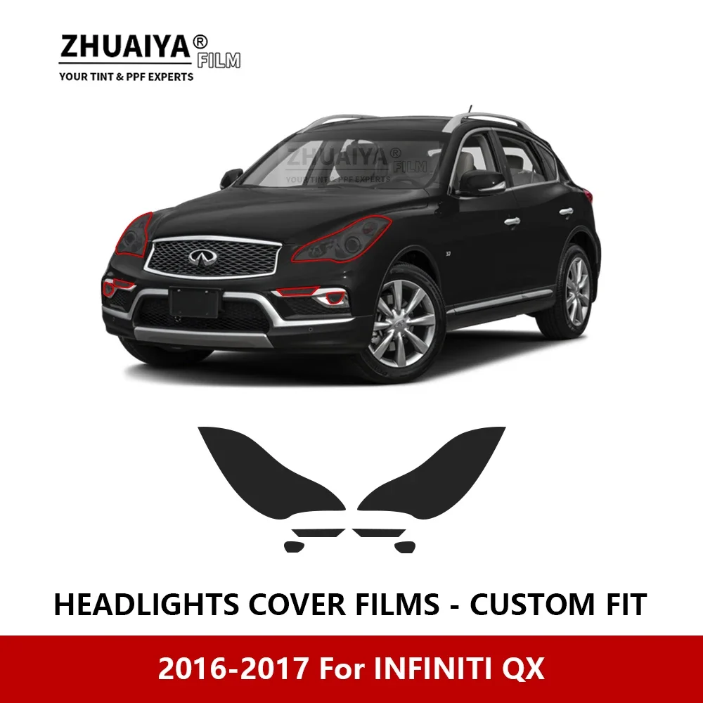 

Для INFINITI QX 2016-2017 Автомобильная внешняя фара с защитой от царапин PPF предварительно отрезанная Защитная пленка для ремонта автомобильные наклейки аксессуары