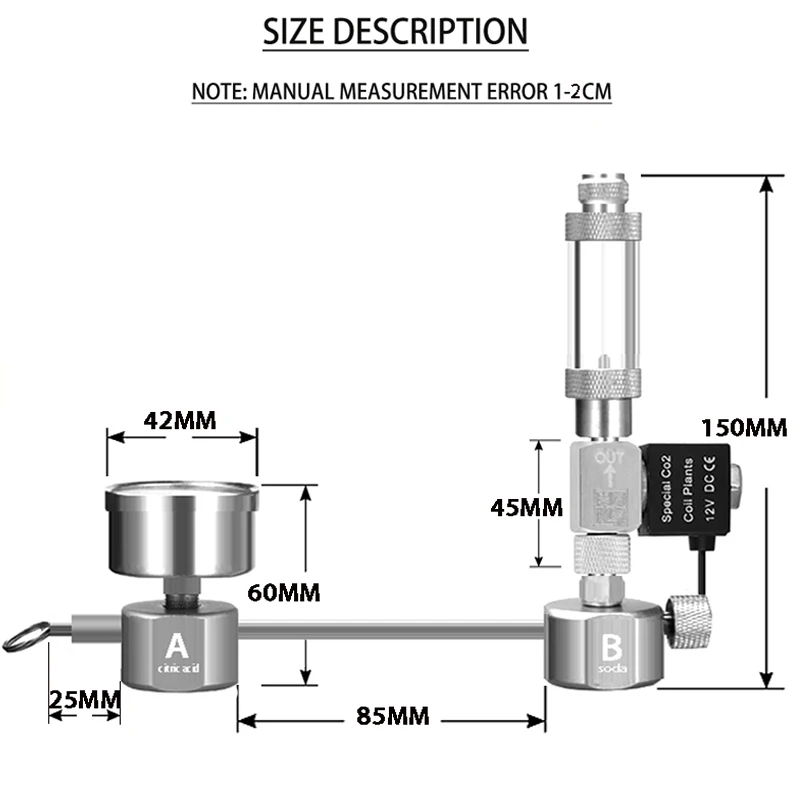 CO2 Generator Kit ZRDR Aquarium DIY CO2 generator bubble counter diffuser solenoid valve For Aquatic plant growth