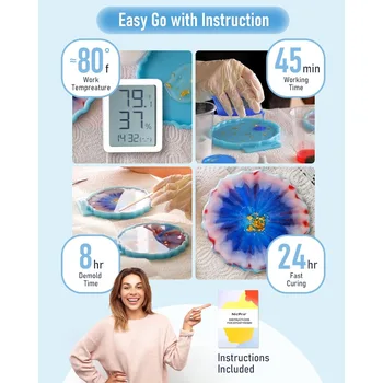 High quality 2 Gallon Crystal Clear Epoxy Resin Kit 6