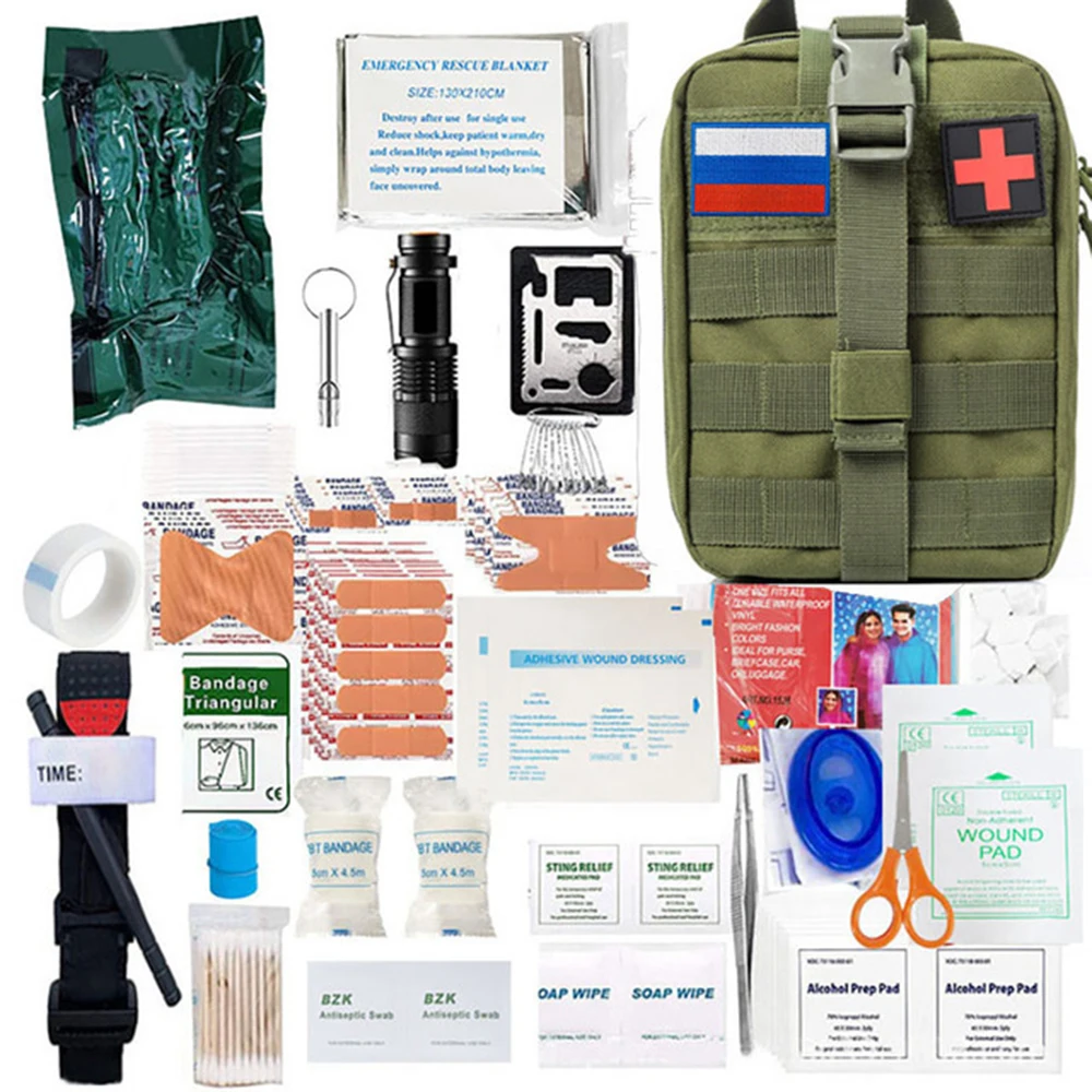 

221 pcs Emergency Trauma Kit with Aluminum Tourniquet Military Combat Tactical IFAK for First Aid Response Tactical medical kit