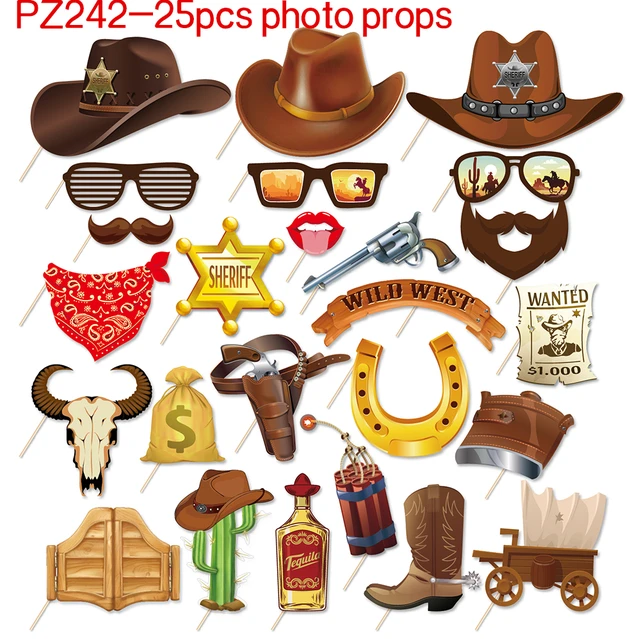 PRINTABLE Cowboy Photo Booth Propsphoto Booth Sign-wild, 45% OFF