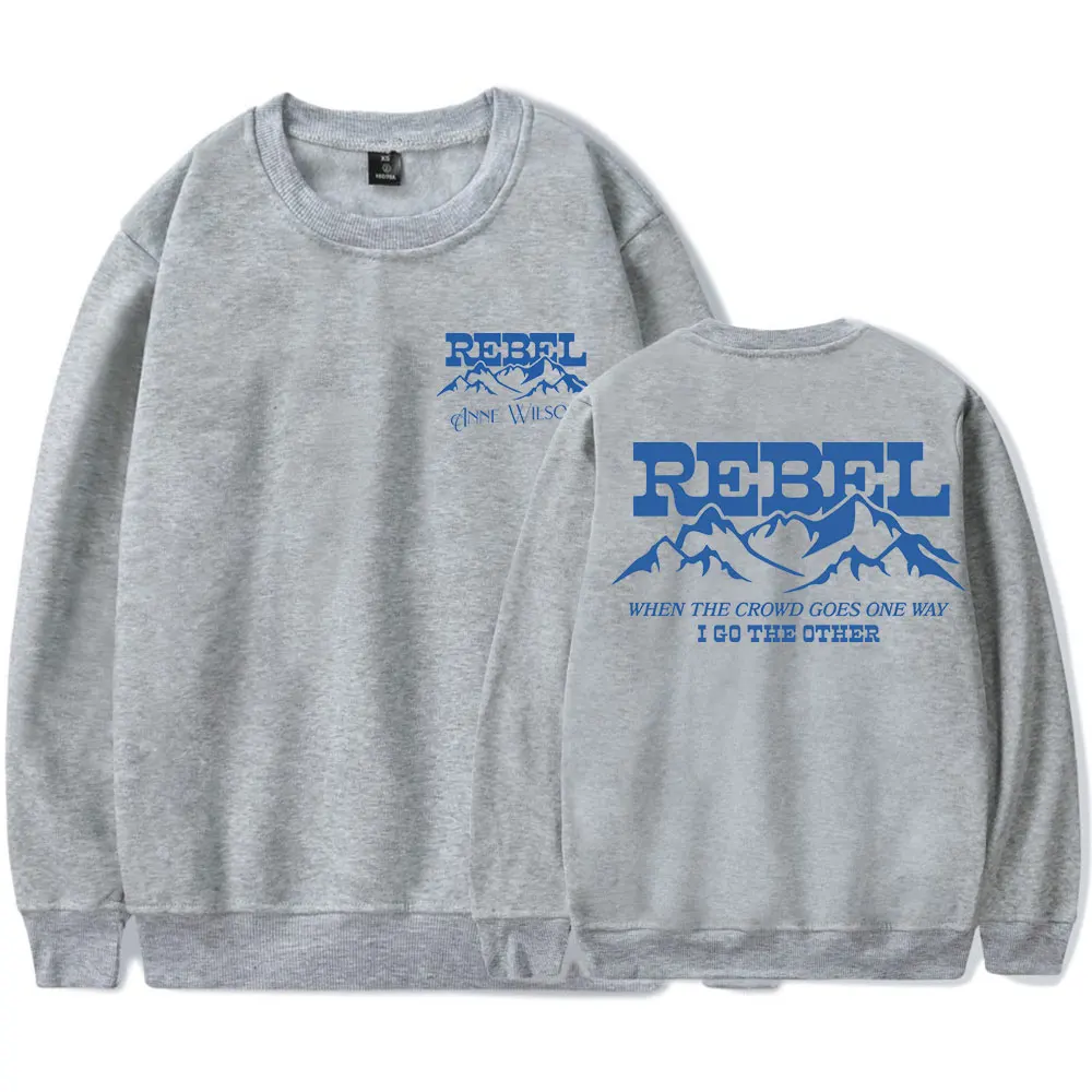 

Anne Wilson Rebel O-Neck Sweatshirts Women Men Long Sleeve Fashion Pullover Clothes
