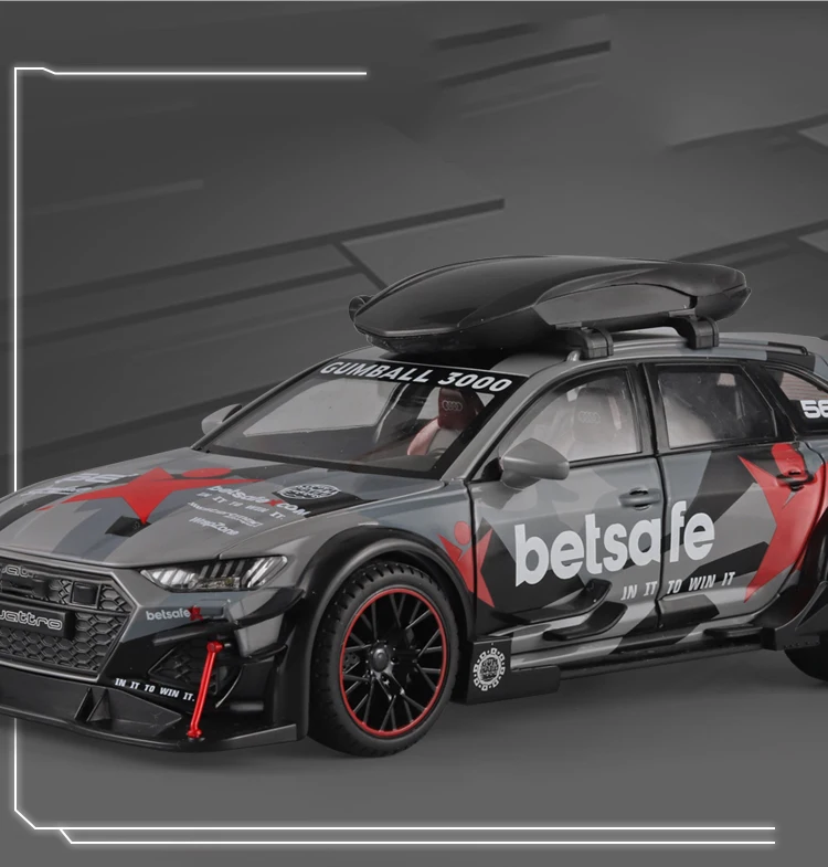 1:24 Audi Rs6 Sports Diecast Model Car Lights Sounds